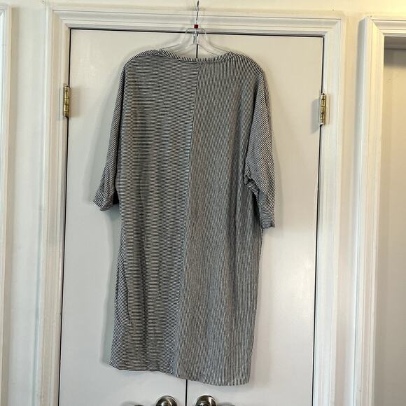 Hatch Malley Maternity Striped Linen Mini Dress One Size Black White - Picture 6 of 8